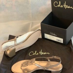 Cole Haan Lacie Thong Vintage Silver Metallic 7.5